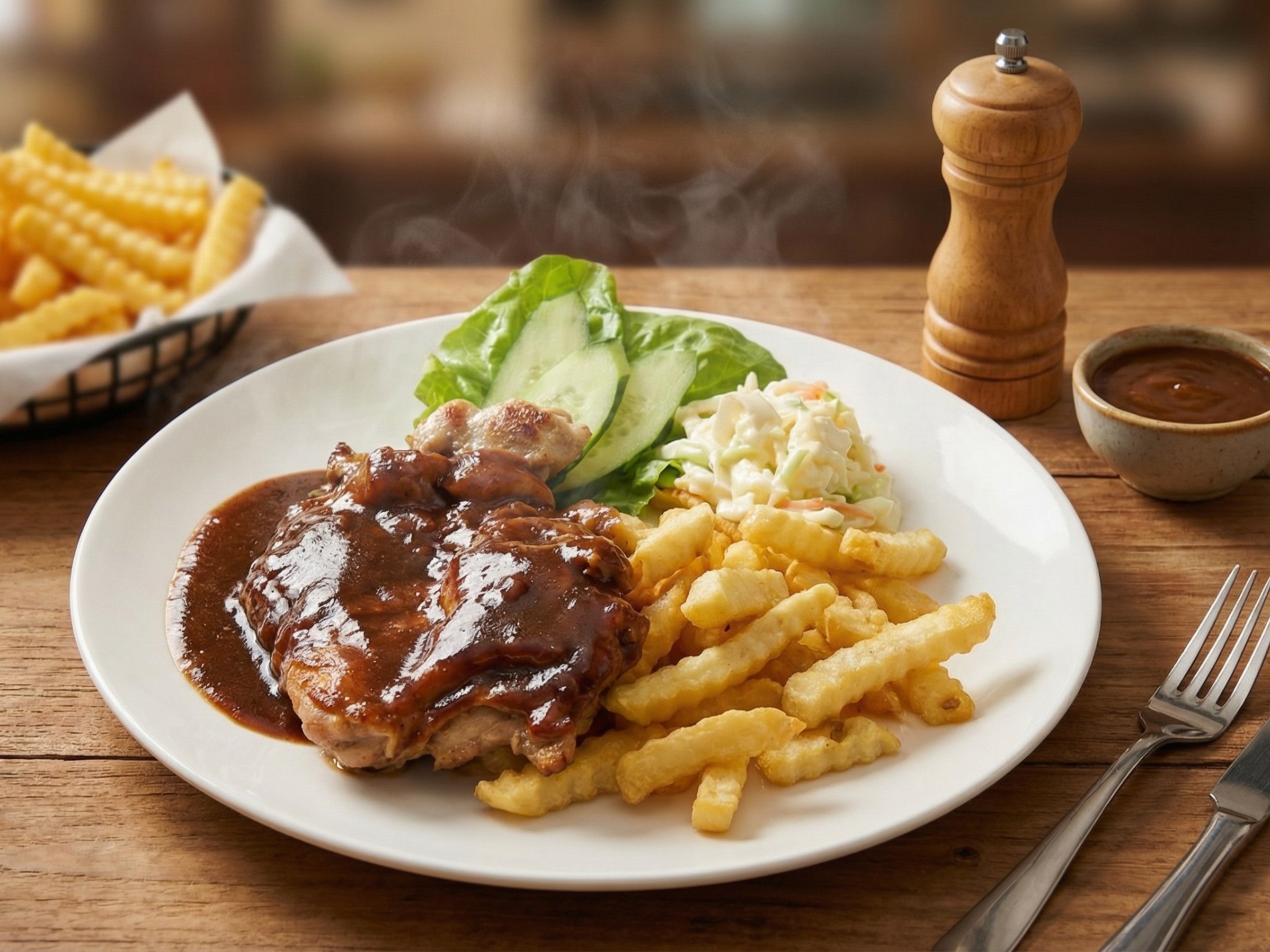 Grilled chicken with mushroom sauce